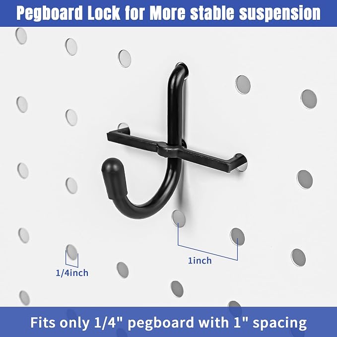 196 PCS Extra Thick 1/4" Pegboard Hooks Set, Heavy Duty Peg Board - Image 7