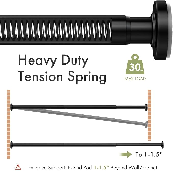 AmazerBath Spring Tension Shower Curtain Rod, 31-46.5 Inches Heavy Duty Shower - Image 5
