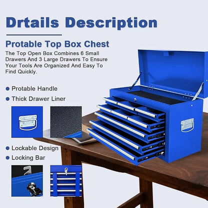 Tool Chest 13-Drawer with Double Door Handle, 2 in 1 Detachable Rolling Tool - Image 4