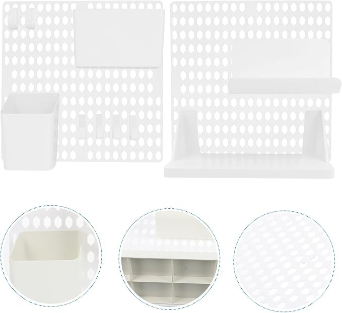 Punch Pegboard Shelf Display Wall Organizer Kit Plastic Lightweight Wall - Image 5