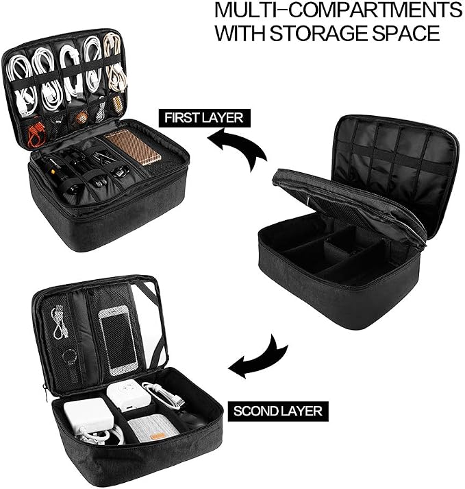 Travel Electronics Organizer, Waterproof Cable Organizer Bag - Image 3