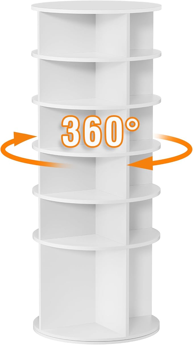 6 Tier Rotating Shoe Rack Tower Shelf, Spinning Shoe Display Lazy Susan - Image 6