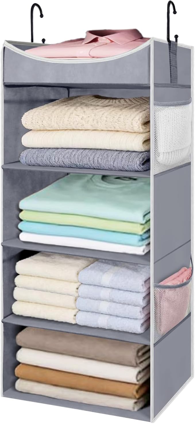 4-Shelf Hanging Closet Organizer and Storage by ROOMTALK