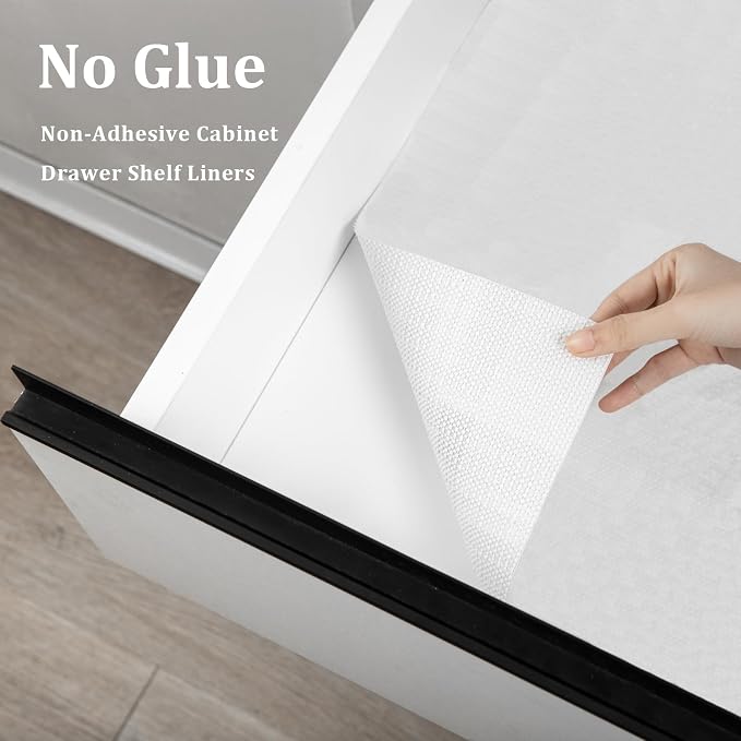 Drawer Shelf Liner for Kitchen Cabinets, Non Adhesive Slip Resistant Shelf - Image 8