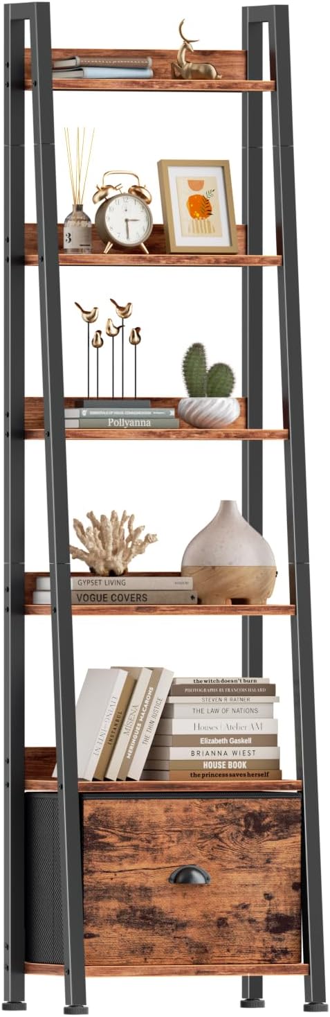 Furologee 6 Tier Ladder Shelf, Ladder Bookshelf by Furologee