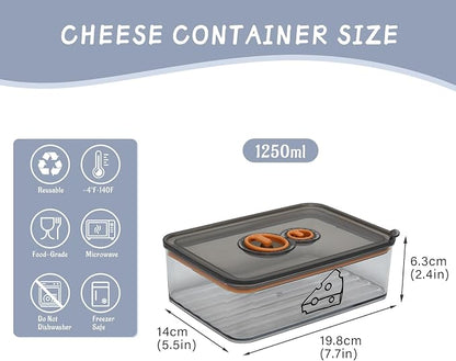 Cheese Container for Refrigerator, Cream Cheeses Storage Box, Cheese Keeper - Image 7