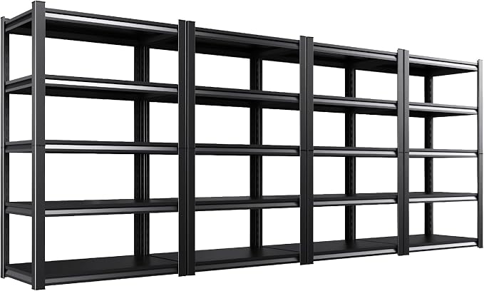 Set of 4 71"H Garage Shelving-2050LBS 5 Tier Storage Shelves, Adjustable Heavy by CreatingaComfortableLiving