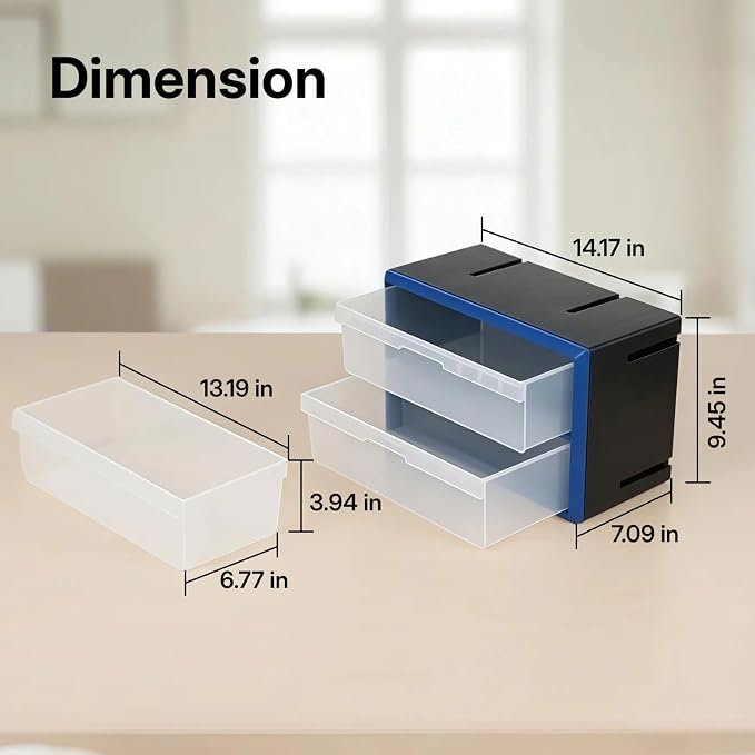 NORTHSKY 2-Drawer Plastic Drawer Storage Cabinet - Image 2