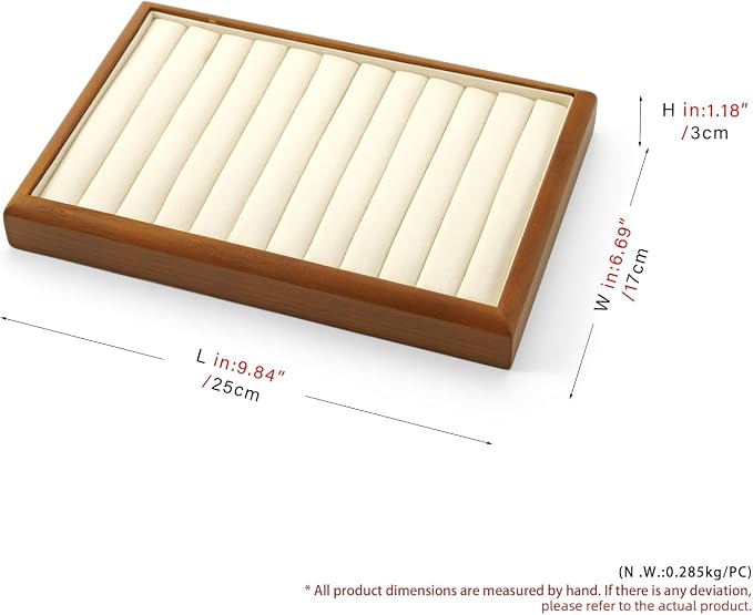 Oirlv Solid Wood 11 Slots Ring Tray Jewelry Organizer Tray Jewelry Drawer - Image 8
