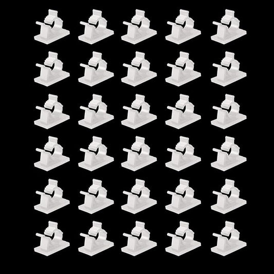 Viaky 30 Pieces White Adjustable Cable Clips Self-Adhesive Desk Organizer Nylon by Oneclickforallyourneeds%EF%BC%81