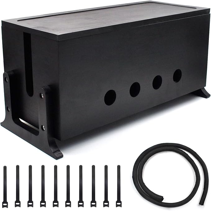 Large Cable Management Box, Wood Cord Hider Box & Organizer by Unknown