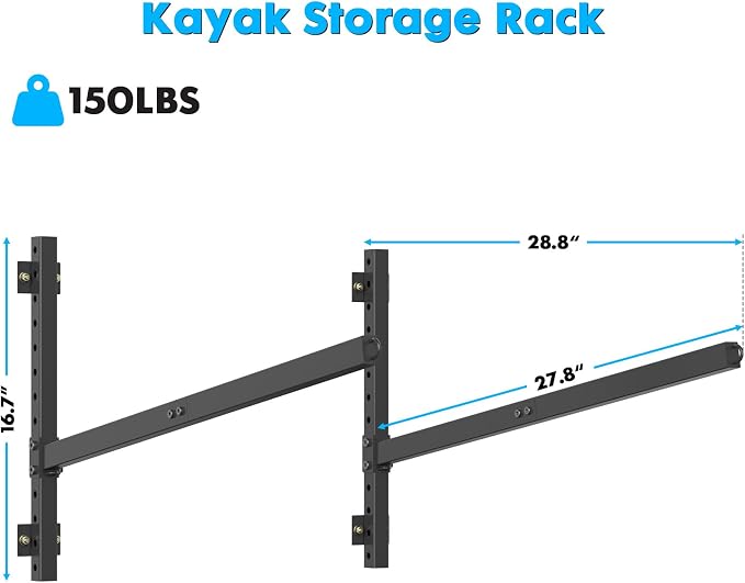 Kayak Storage Rack Heavy Duty, Adjustable Wall Mount Hanger - Image 2