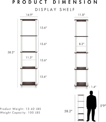 Homes: Inside + Out Apexa Modern 5-Tier Narrow Shelving Units, Collectibles - Image 3