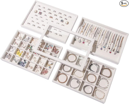 Coward Set of 5 Stackable Jewelry Organizer Tray Necklace Earring Box Storage by FocusOnJewelryDisplay15yrs