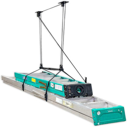 StoreYourBoard Ladder Storage Ceiling Pulley System, Garage Mount Hoist by StoreYourBoard