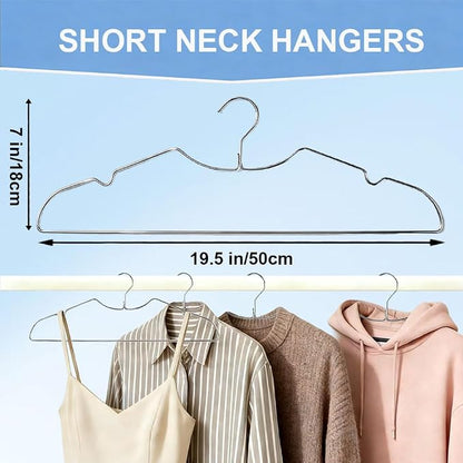 King Mills Short Neck Hangers for Clothes, 20in Heavy Duty Stainless Steel - Image 2