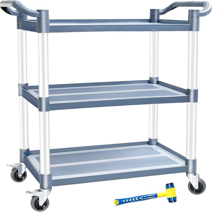 AQNIEGEP Utility Cart with Wheels, 510lbs Heavy-Duty Food Kitchen Cart & by AQNIEGEP