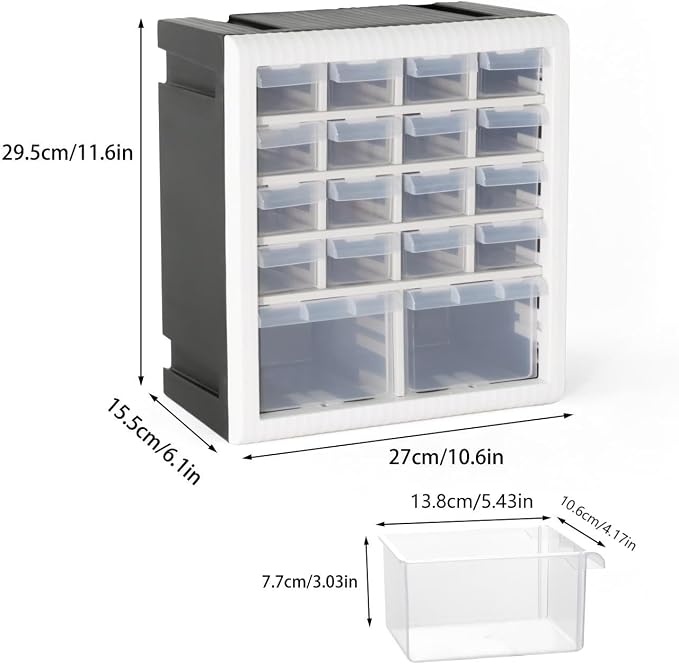 Gonice 18 Drawer Plastic Screw Storage Organizer, Tool Storage Box - Image 3