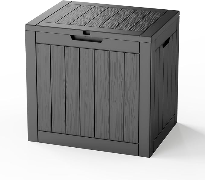 EasyUp 36 Gallon Deck Storage Boxes Outdoor Waterproof, Resin Small Lockable by EASYUP