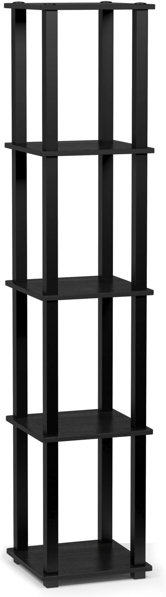 FURINNO Turn-S-Tube 5-Tier Corner Square Rack Display Shelf, Americano/Black - Image 5