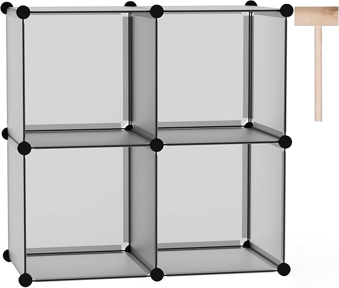 C&AHOME Cube Storage Organizer, 4-Cube Shelves Units, Closet Cabinet, DIY by CAHOME