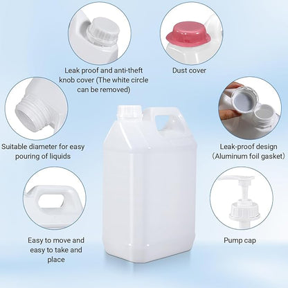 1 Gallon Plastic F-Style Jug Reusable Food-Safe, Heavy-Duty HDPE Containers - Image 3