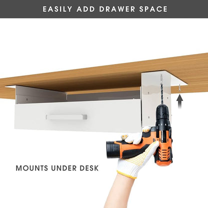 GOME White Under Desk Drawer Storage - Image 6