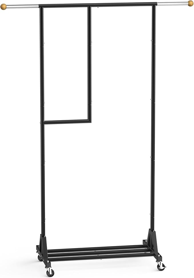 Rolling Clothing Rack with Bottom Storage Shelf & lockable Casters, Dresses - Image 9