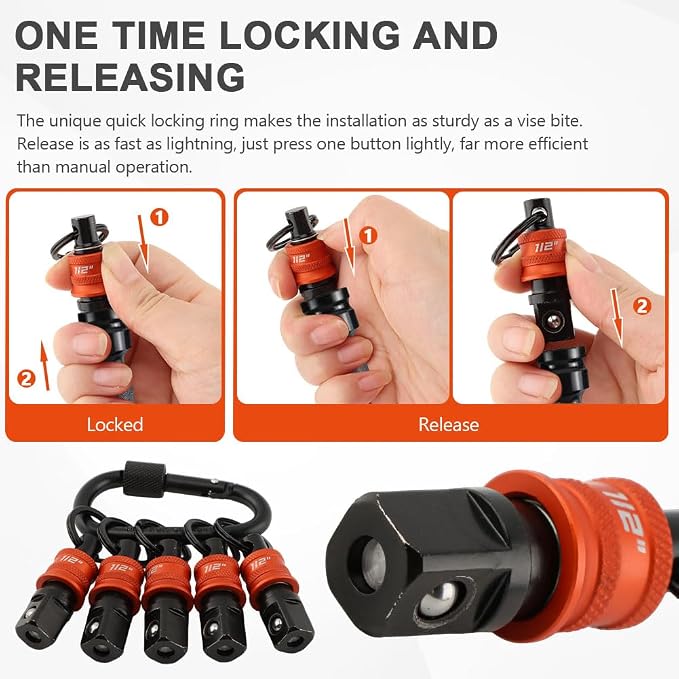 5Pcs Socket Holder Key Chain, 1/2" Drive Socket Organizer Keychain Quick - Image 5