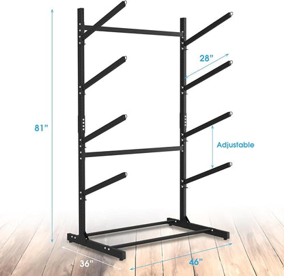 Adjustable Kayak Storage Rack, Freestanding Sup Storage Stand, Weatherproof - Image 2