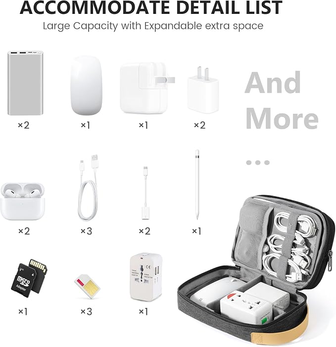 Travelkin Cord Organizer Travel, Electronic Organizer Travel Case, Cable - Image 6