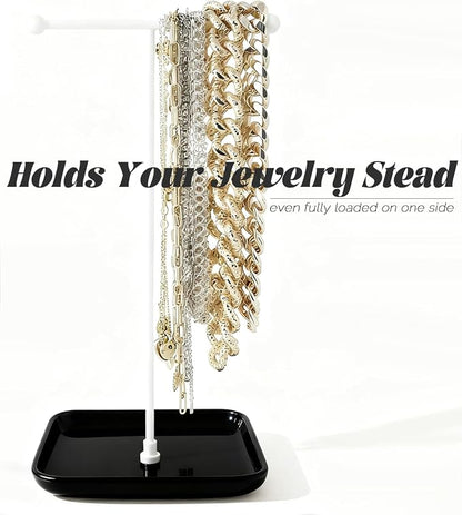 VROOMIUM Necklace Holder- Ceramic Base 1ft Height Jewelry Organizer Stand - Image 4