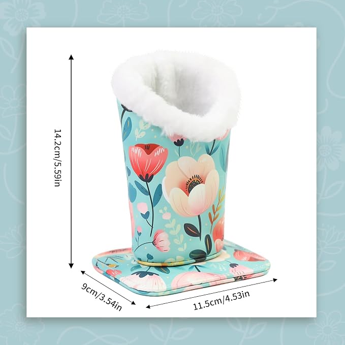 Plush Lined Eyeglasses Holder, Cute Magnetic PU Leather Glasses Stand Case - Image 7