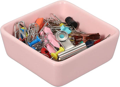 PATIKIL Square Paper Clip Holders, Ceramic Bowl Dish Clip Dispenser Organizer by PATIKIL