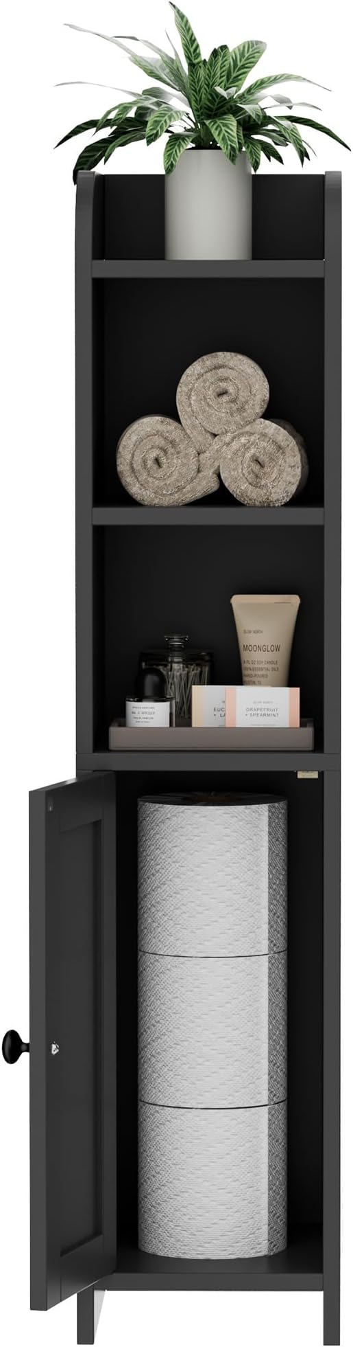 Homhedy Small Bathroom Storage Cabinet, Narrow Toilet Paper Cabinet | Corner - Image 8