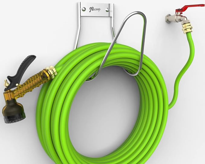 JBscoop Garden Hose Holder Stainless Steel Small Wall Mount Garden Hose Hook - Image 7