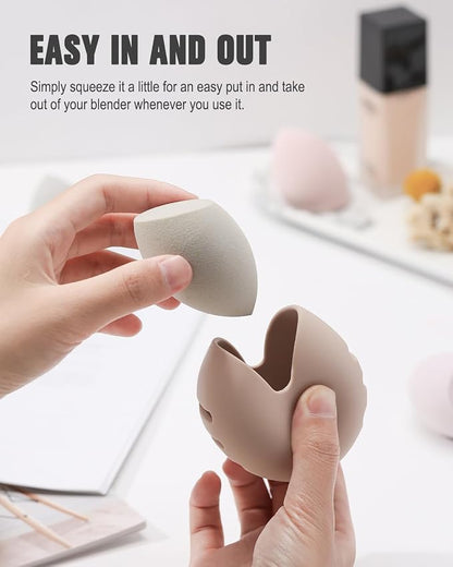 FERYES 2 PCS Makeup Sponge Holder – Shatterproof Eco-Friendly Silicone Beauty - Image 2