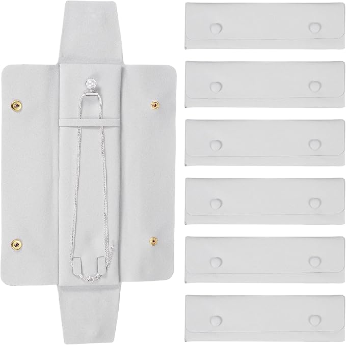 uxcell 6 Pcs Microfiber Necklace Travel Case, Necklace Pouch Storage Bag by uxcell