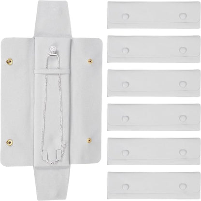 uxcell 6 Pcs Microfiber Necklace Travel Case, Necklace Pouch Storage Bag by uxcell