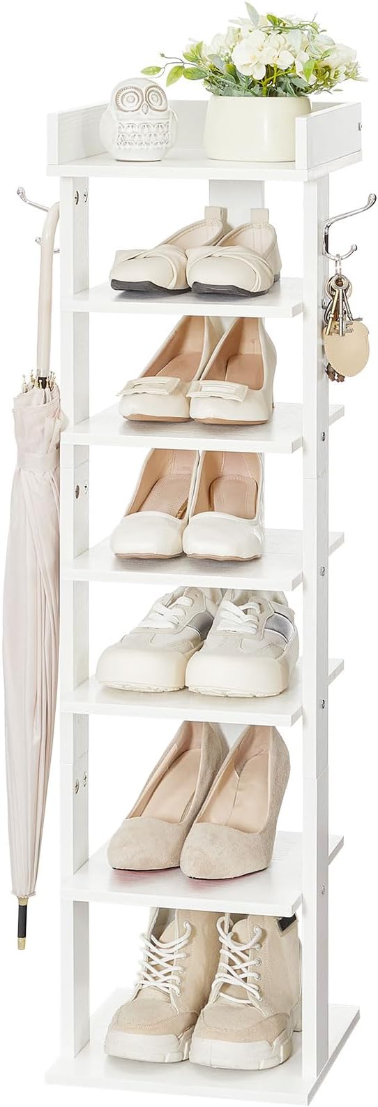 HOOBRO Vertical Shoe Rack for Front Door Entryway, 7 Tier Wooden Shoe Storage - Image 9