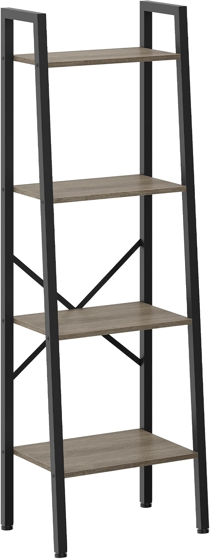 Hoctieon 4-Tier Industrial Ladder Bookshelf, Narrow Ladder Shelf, Tall Standing - Image 9