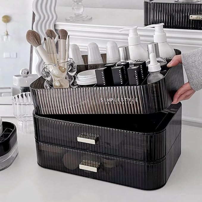 Makeup Organizer with Drawers Stackable Skincare Cosmetic Makeup organization - Image 2