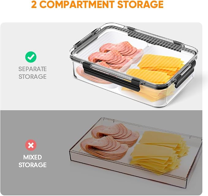 Deli Meat Container for Fridge Organizers and Storage, Ham and Cheese Container - Image 3