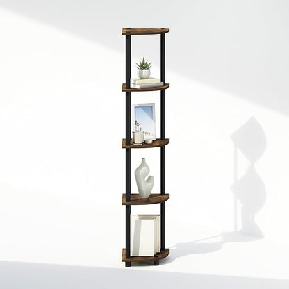 Furinno Turn-N-Tube Storage Shelves, 5-Tier Book Shelf, Corner Shelf - Image 6