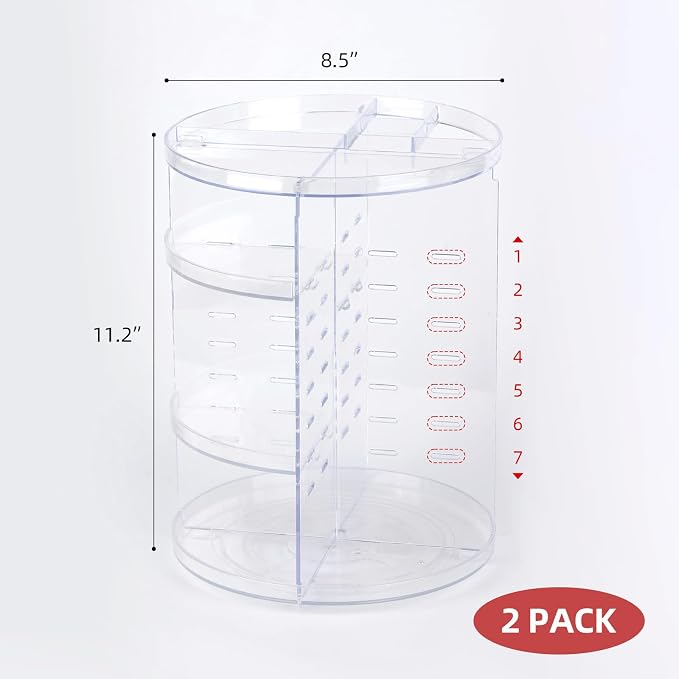 Tbestmax 2 Pack 360 Rotating Makeup Organizer Countertop - Image 2
