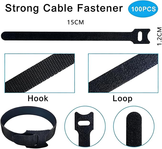 100pcs Reusable Cable Ties - Image 2