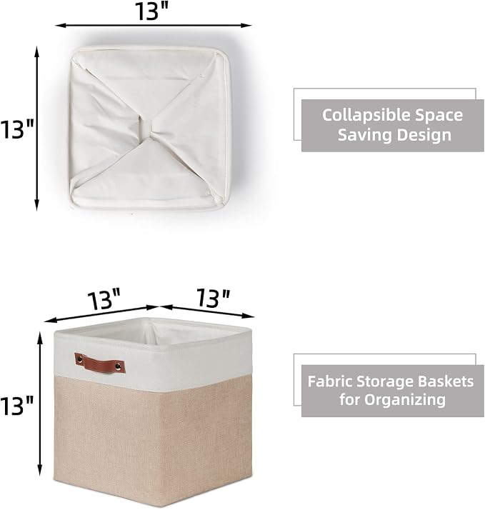 HNZIGE Set of 4 Fabric Storage Baskets, Large Baskets - Image 5