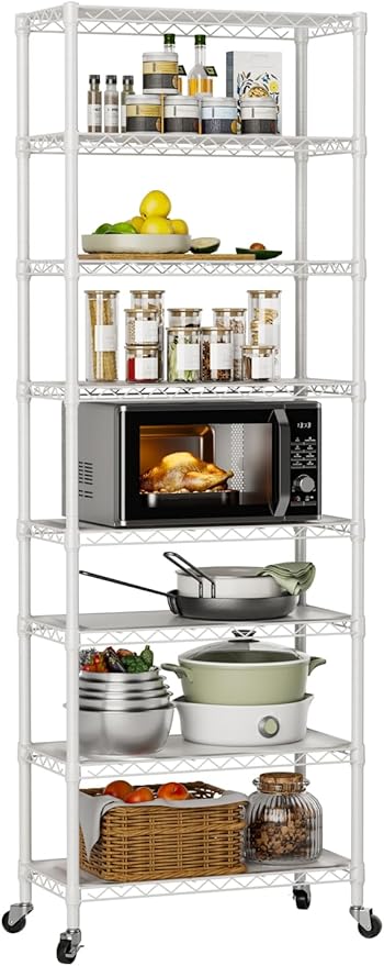 8 Tier Adjustable Storage Shelves Heavy Duty Metal Shelf Wire Shelving Unit by Golpart