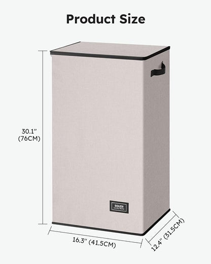SOLEDI Laundry Hamper with Lid 100L Large & Tall Collapsible Laundry Basket - Image 6