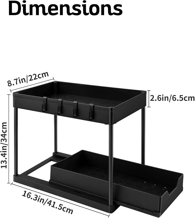 Under Sink Organizer – 2-Tier Sliding Storage Rack - Image 7